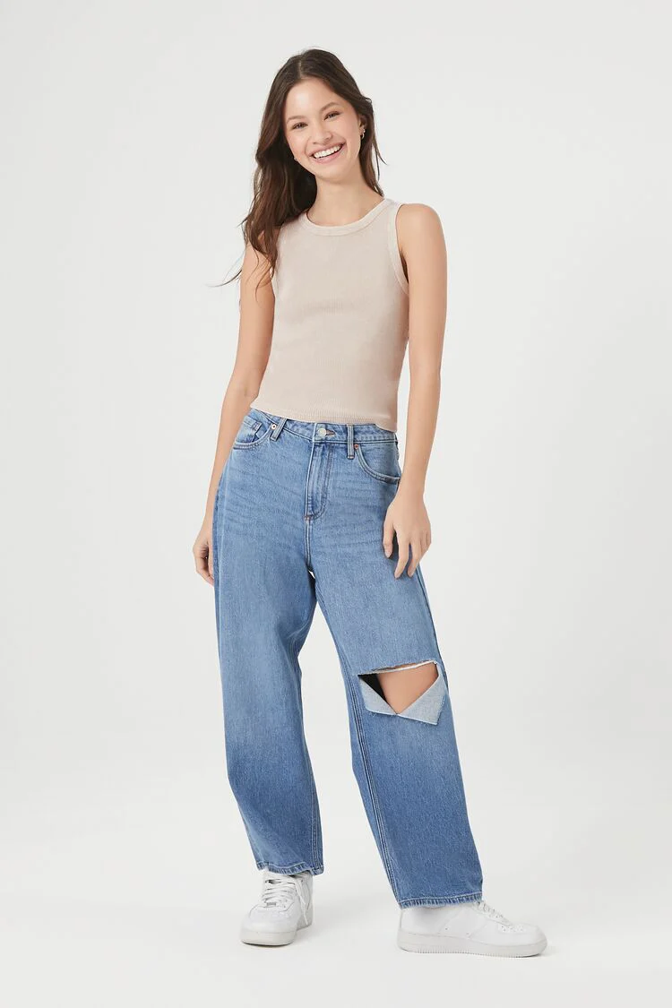 Mineral Wash Waffle Knit Tank Top - Image 34