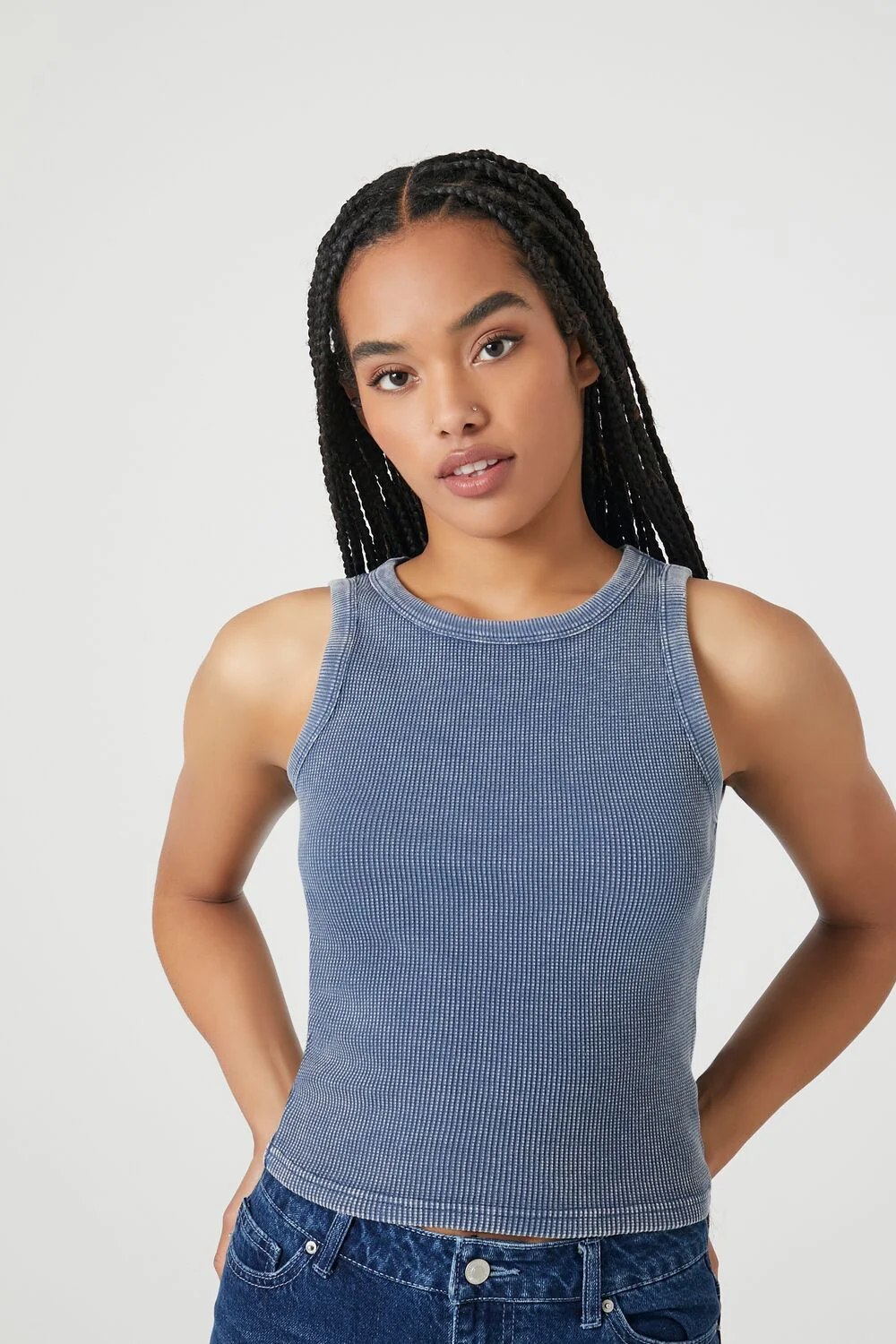 Mineral Wash Waffle Knit Tank Top - Image 41