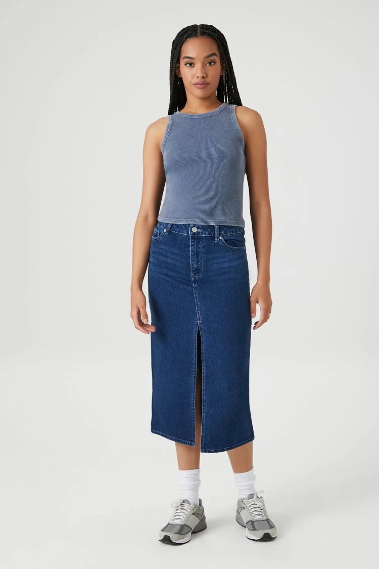 Mineral Wash Waffle Knit Tank Top - Image 44