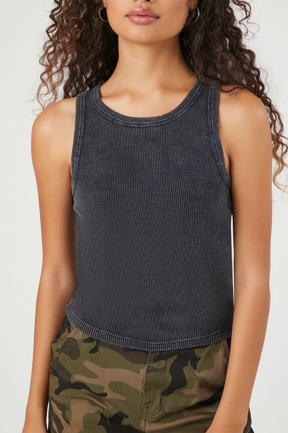Mineral Wash Waffle Knit Tank Top - Image 5