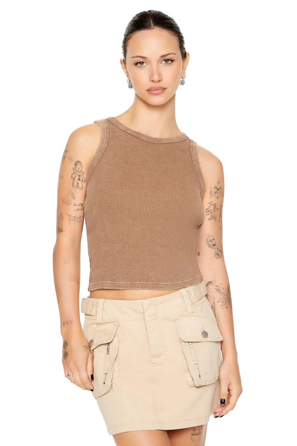 Mineral Wash Waffle Knit Tank Top - Image 56