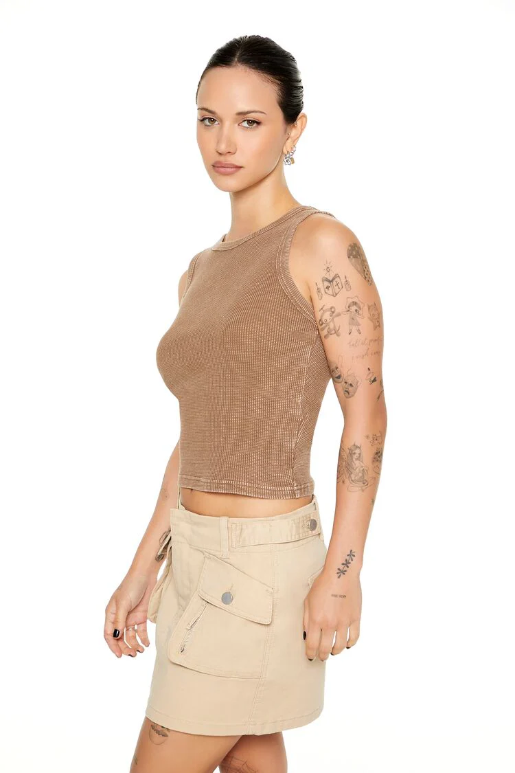 Mineral Wash Waffle Knit Tank Top - Image 57