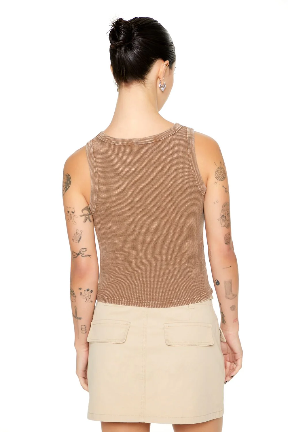 Mineral Wash Waffle Knit Tank Top - Image 58