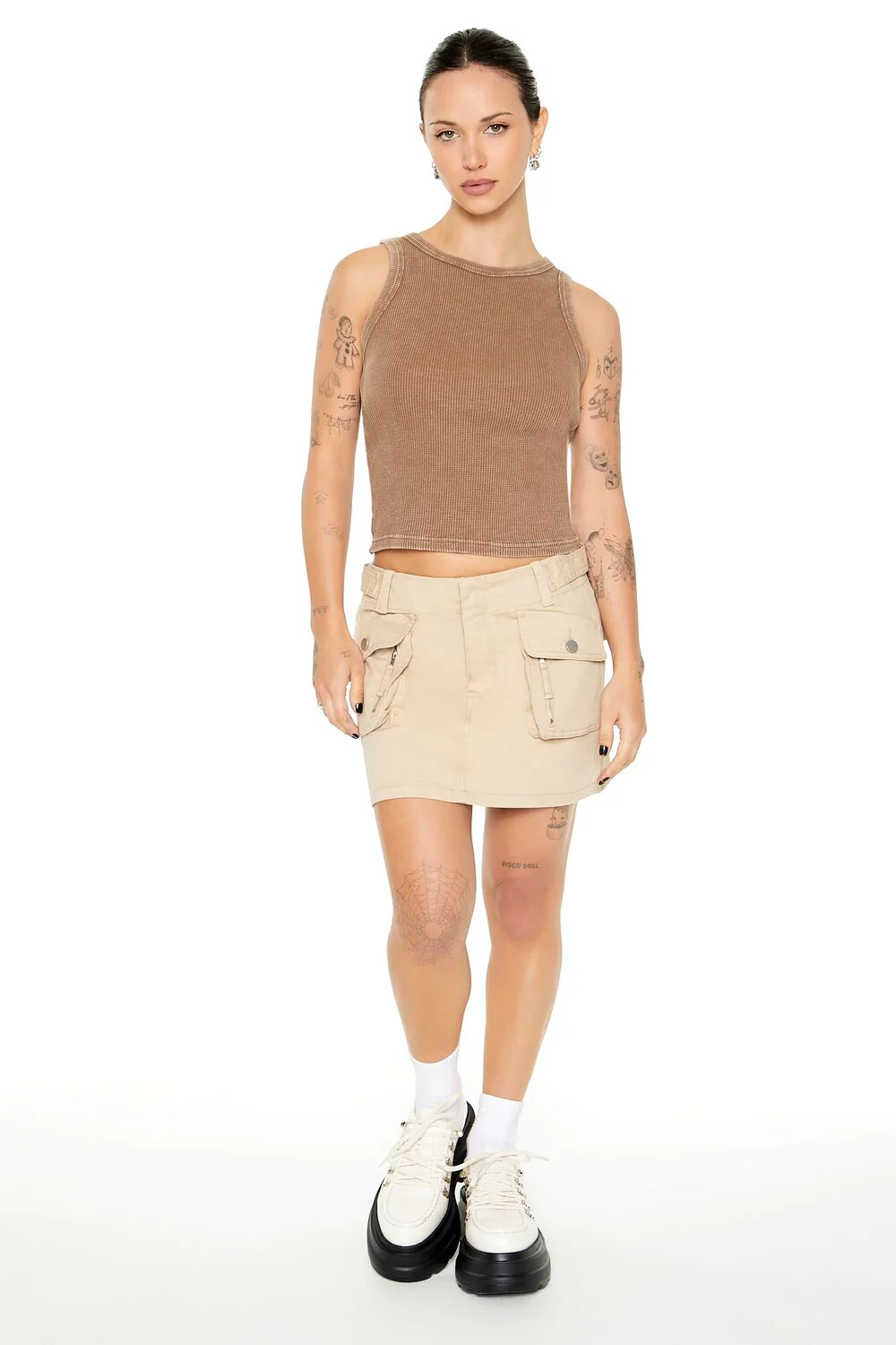 Mineral Wash Waffle Knit Tank Top - Image 59