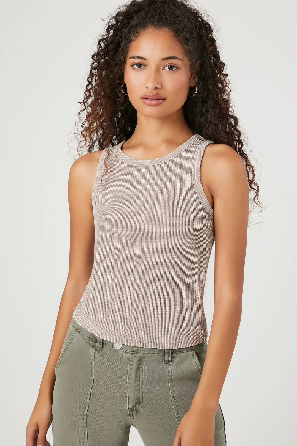 Mineral Wash Waffle Knit Tank Top - Image 6
