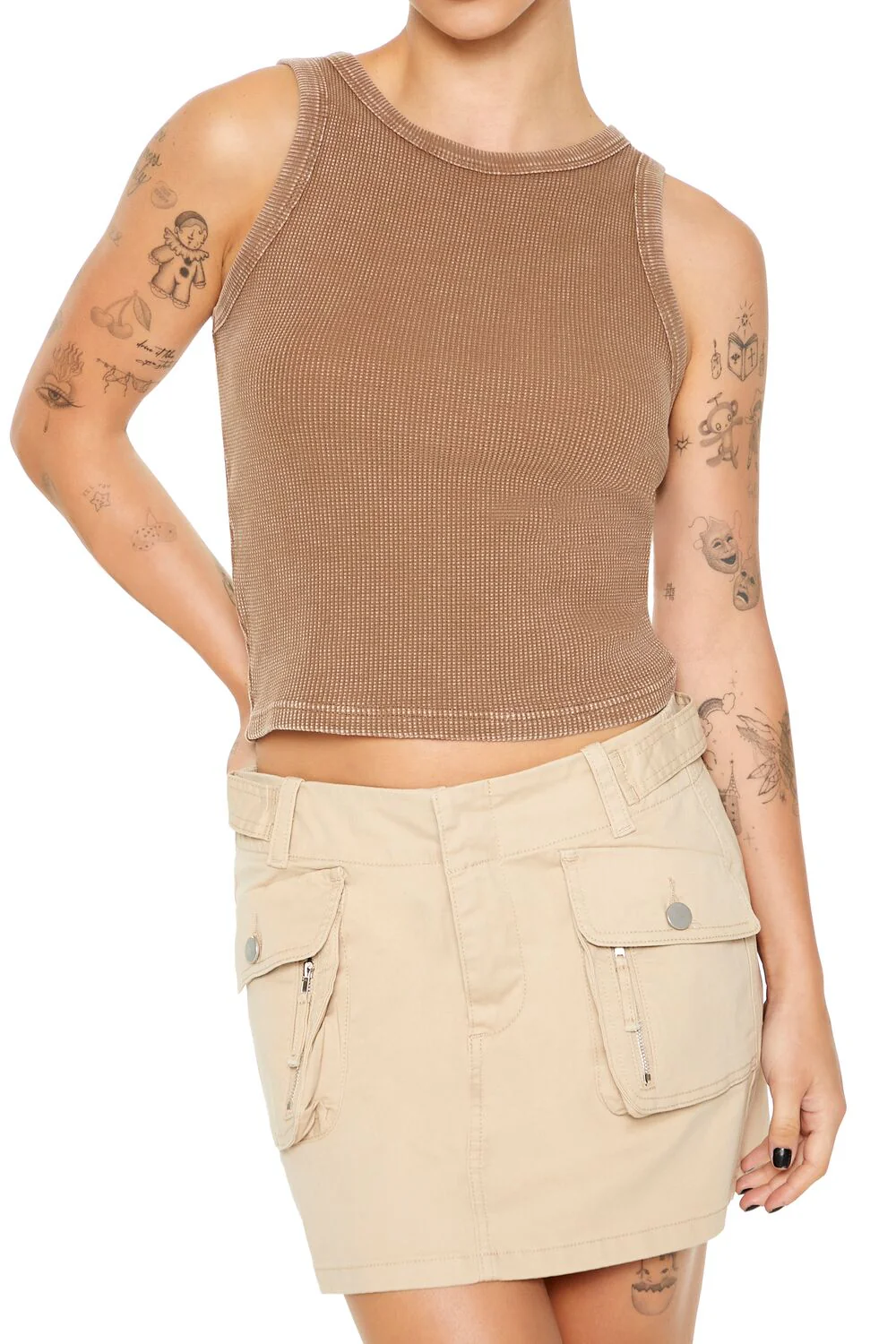 Mineral Wash Waffle Knit Tank Top - Image 60