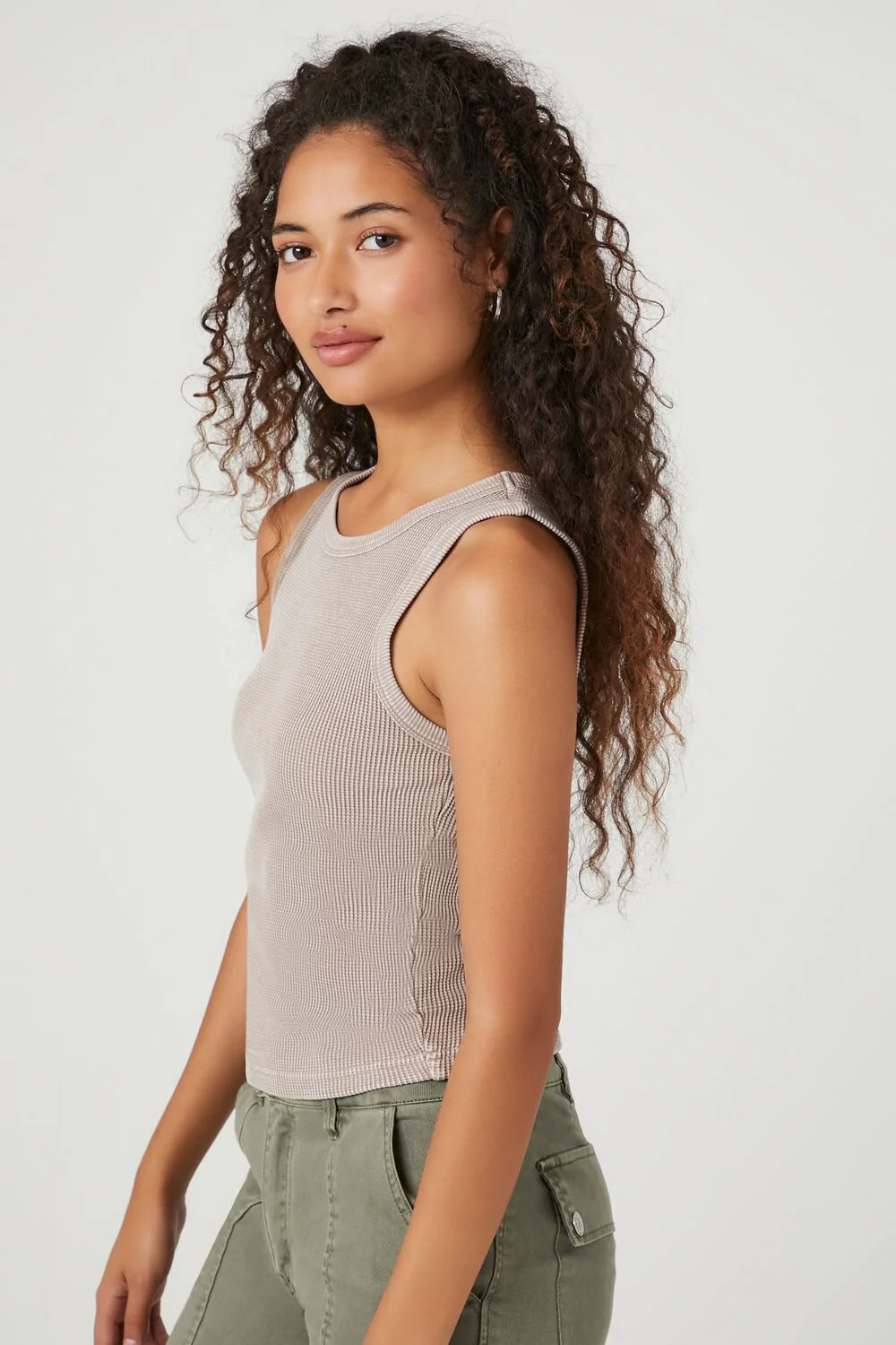 Mineral Wash Waffle Knit Tank Top - Image 7