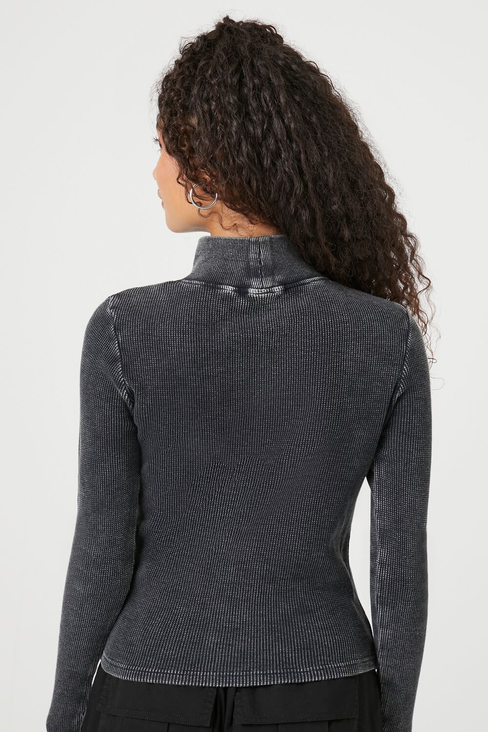 Waffle Knit Turtleneck Top - Image 3