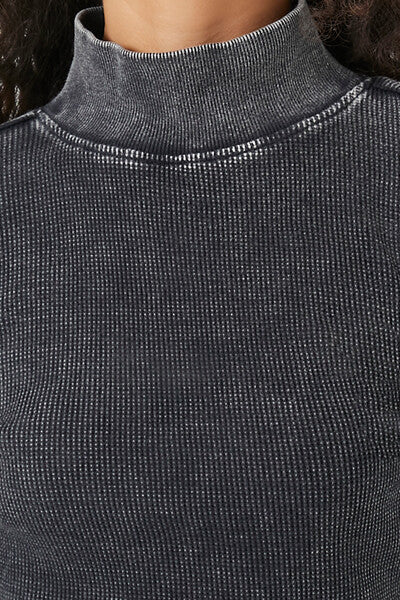 Waffle Knit Turtleneck Top - Image 5
