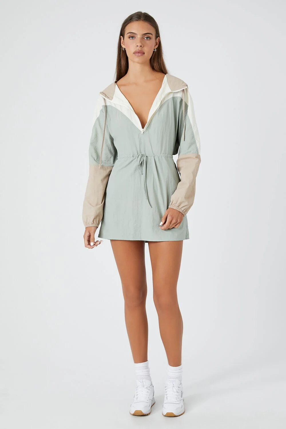 Colorblock Hooded Mini Dress - Image 4