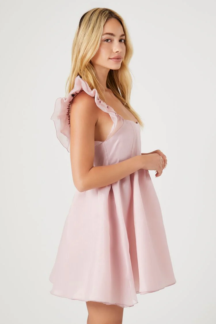 Organza Butterfly-Sleeve Mini Dress - Image 2