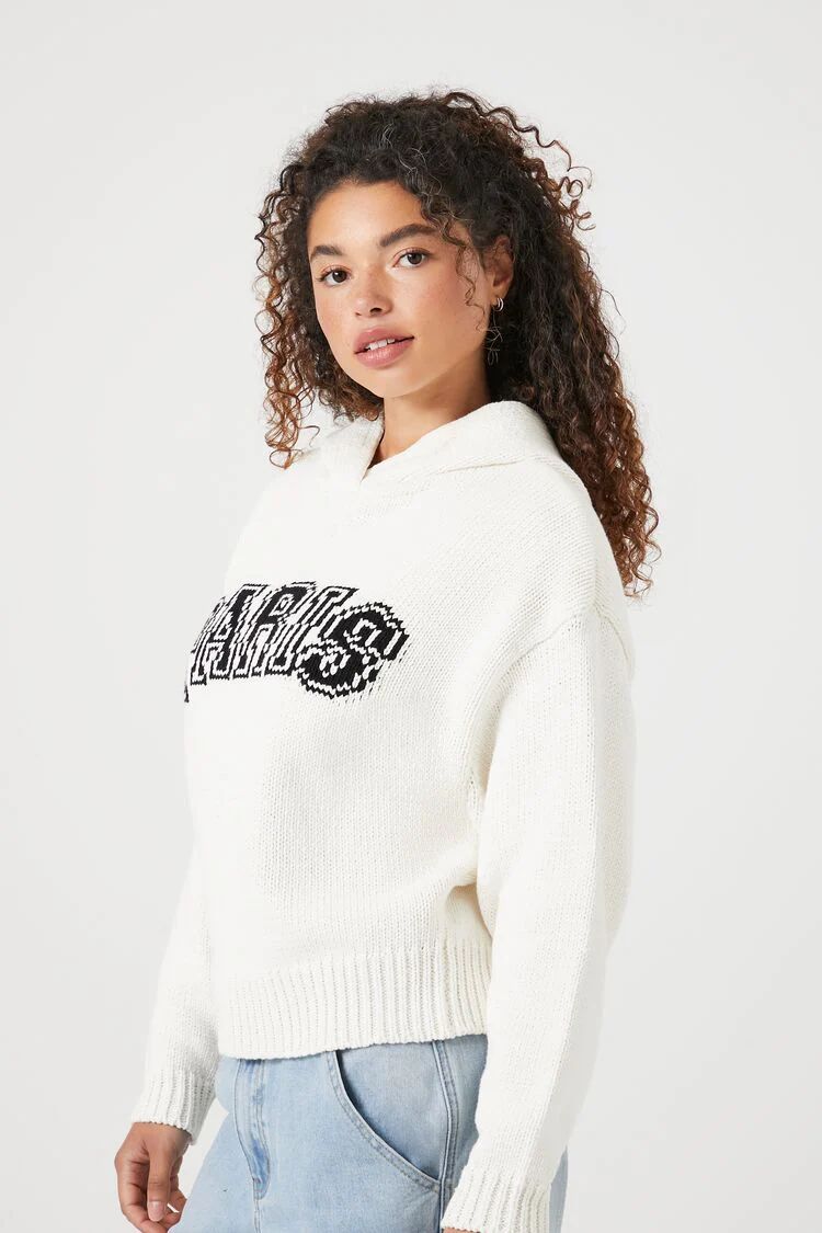 Sweater-Knit Paris Hoodie - Image 2