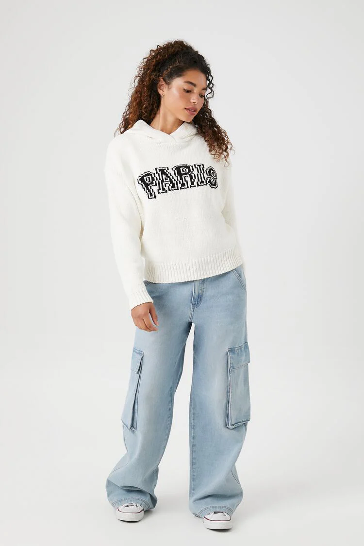 Sweater-Knit Paris Hoodie - Image 4