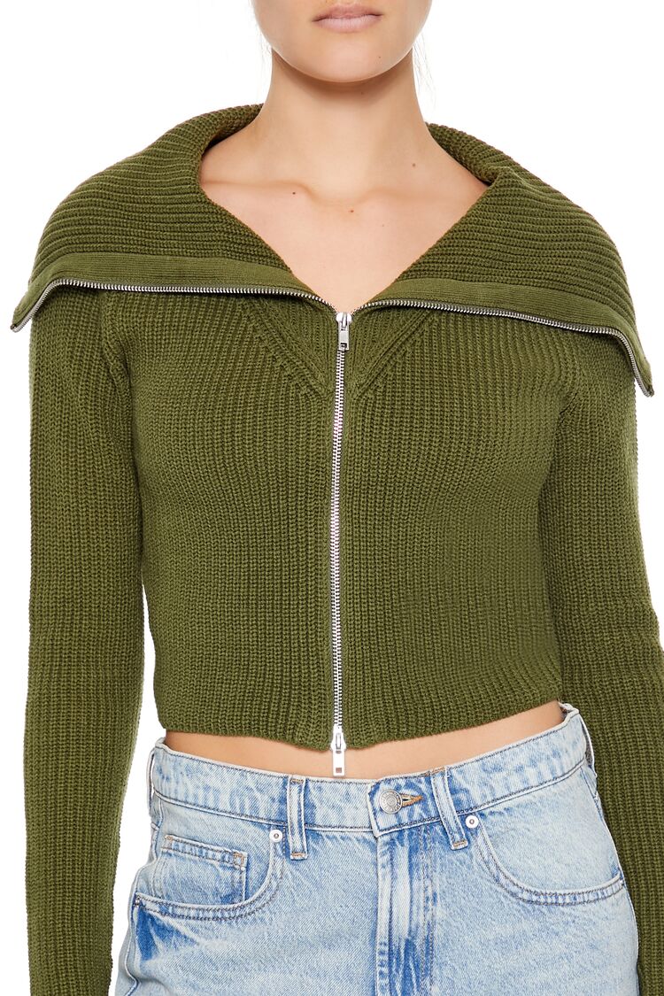 Zip-Up Cardigan Sweater - Image 3