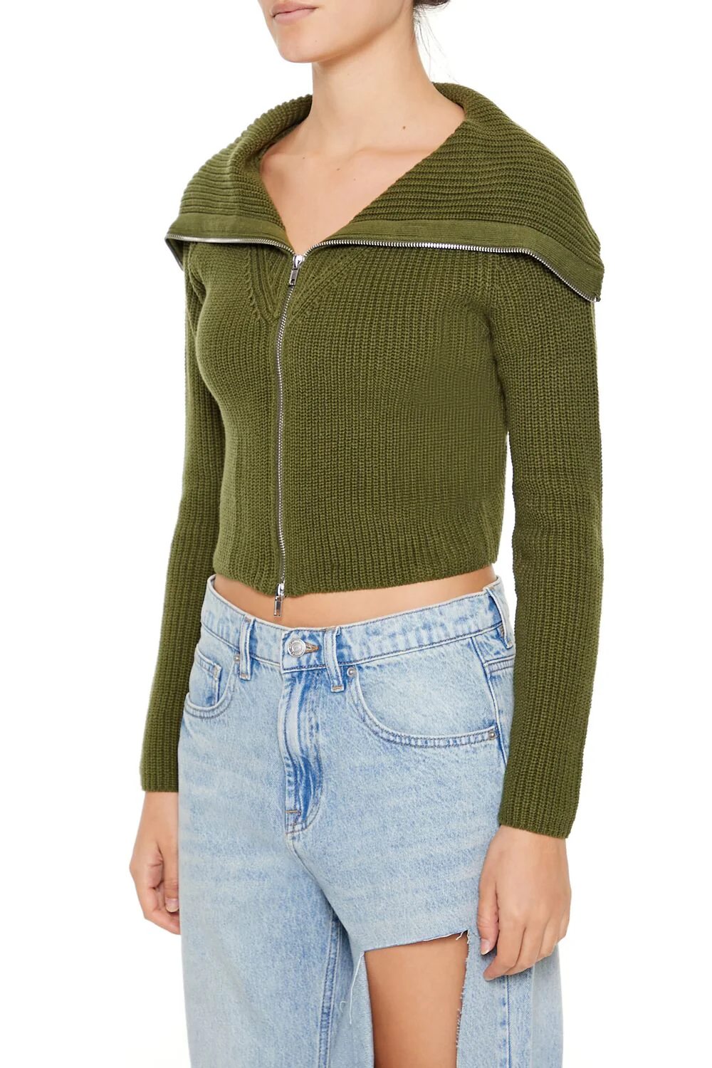 Zip-Up Cardigan Sweater - Image 4