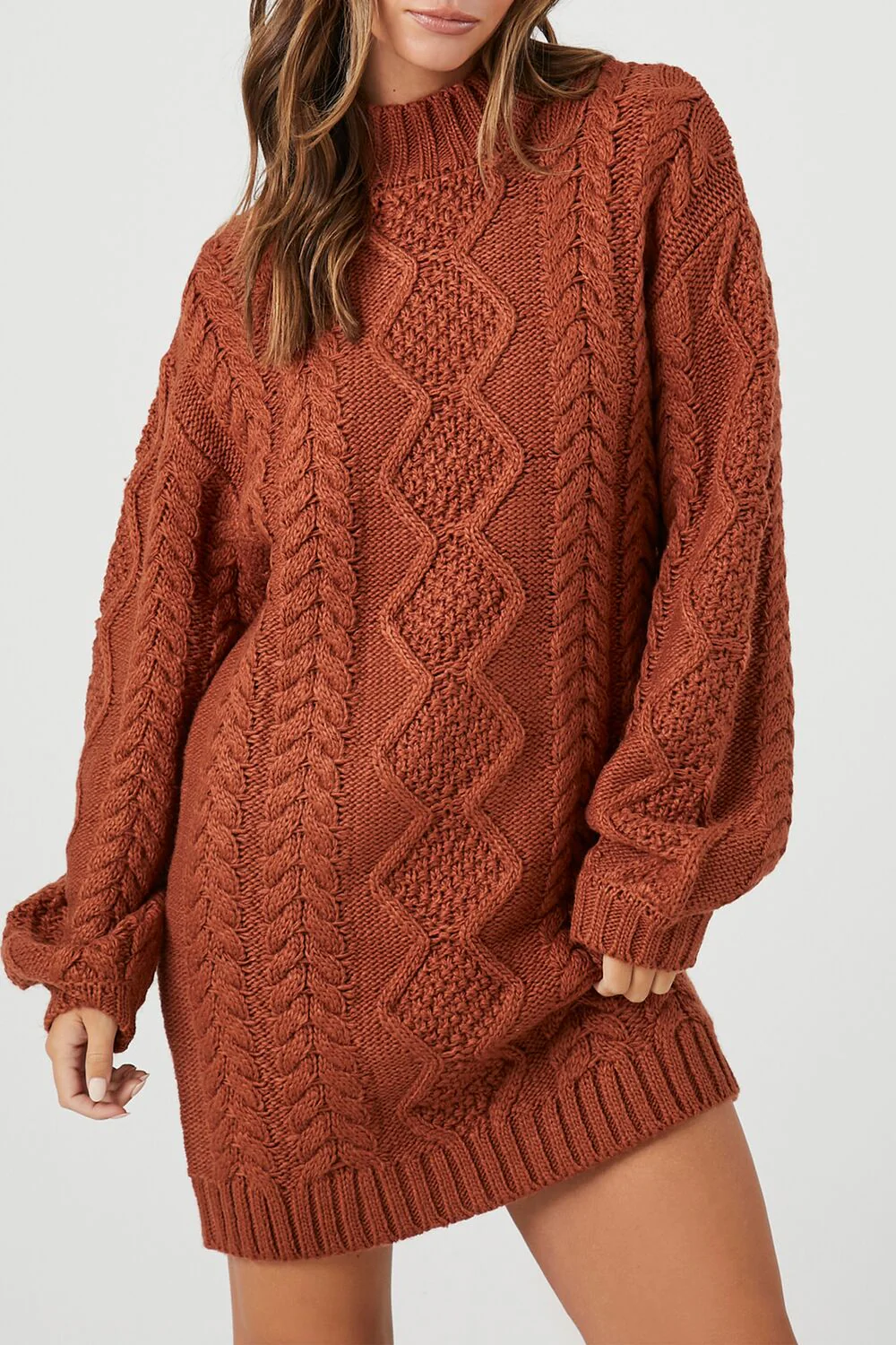 Cable Knit Sweater Mini Dress - Image 14