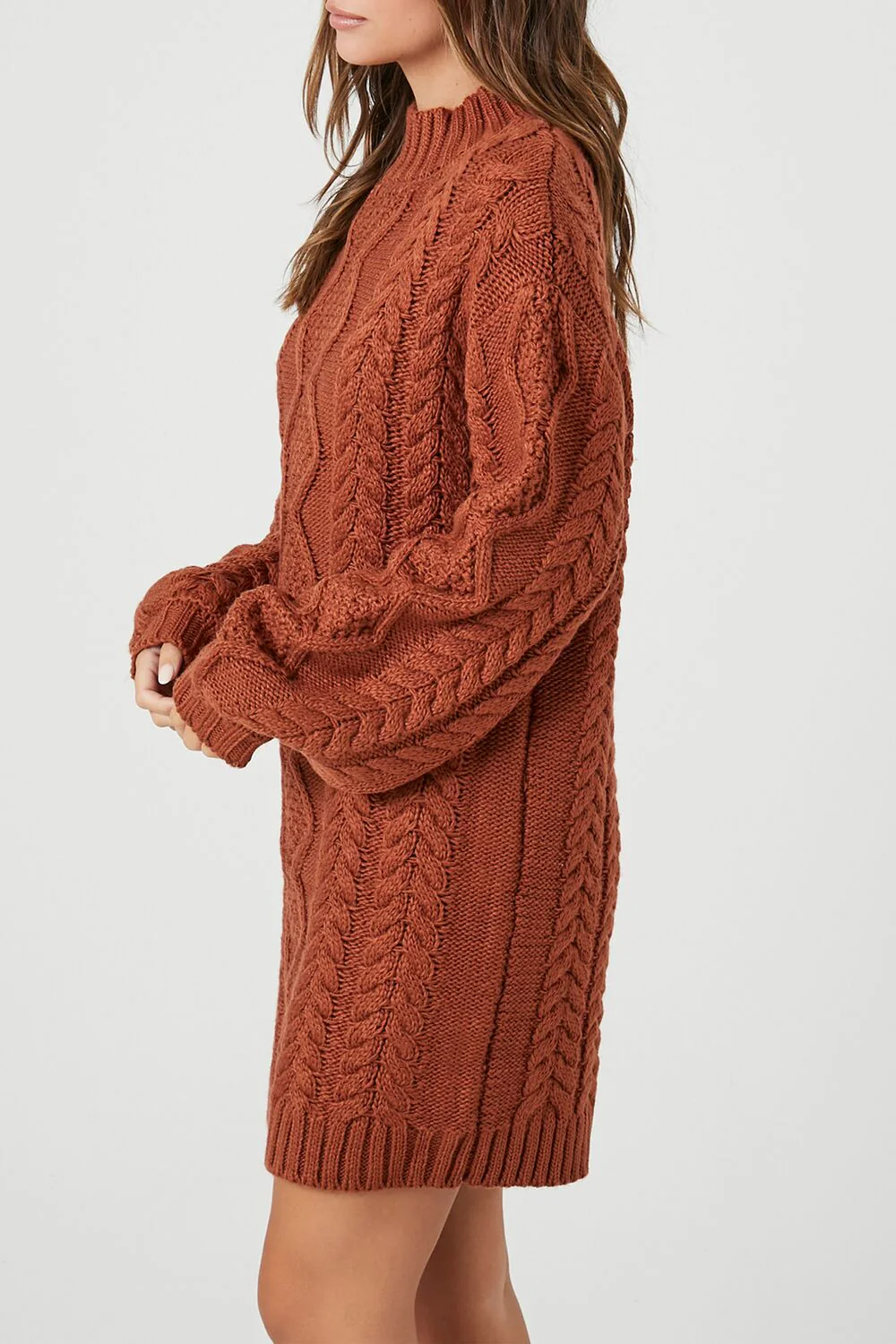 Cable Knit Sweater Mini Dress - Image 15