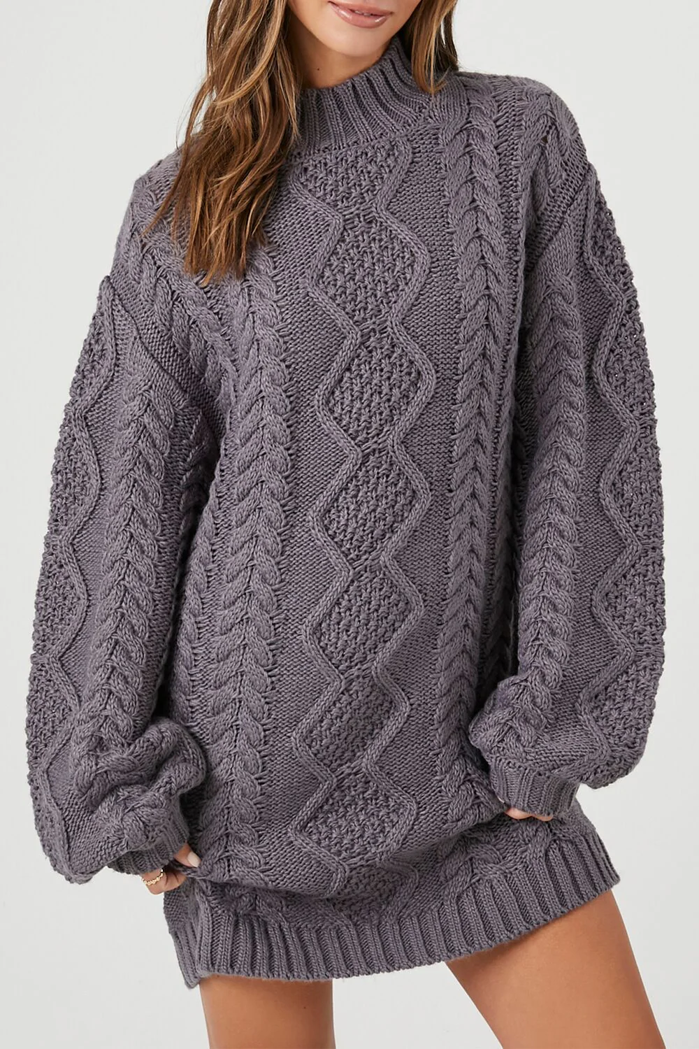 Cable Knit Sweater Mini Dress - Image 2