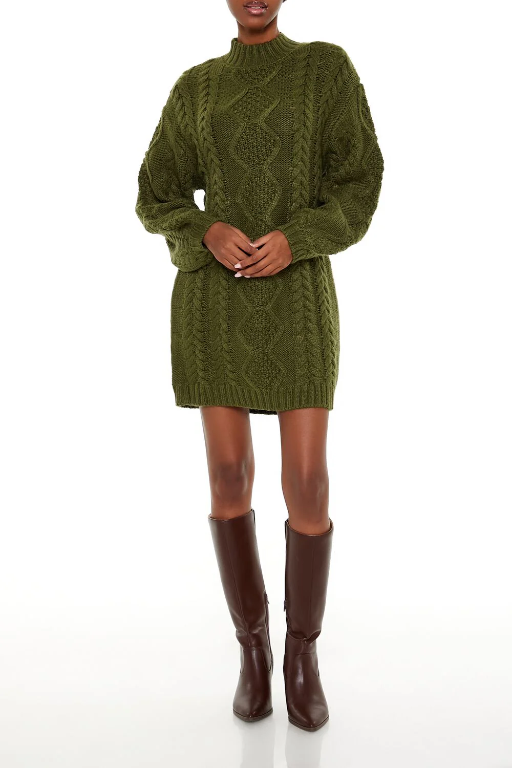 Cable Knit Sweater Mini Dress - Image 8
