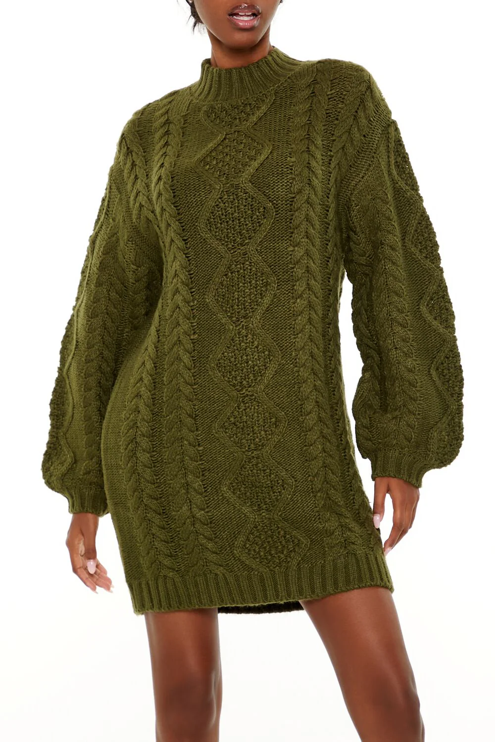 Cable Knit Sweater Mini Dress - Image 9