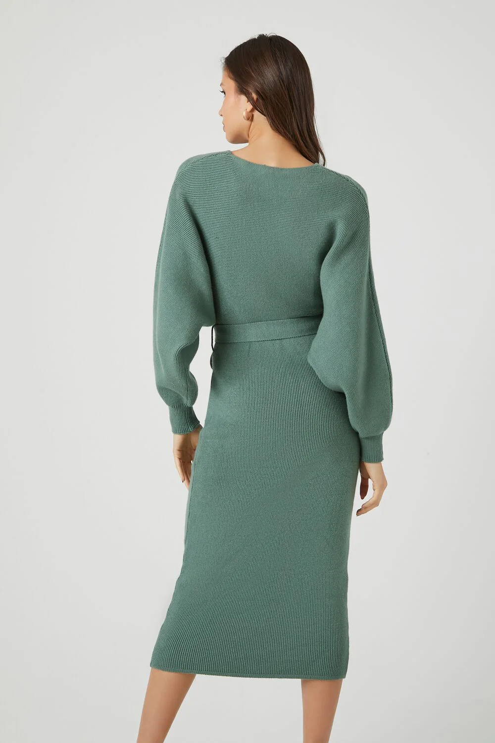 Sweater Midi Wrap Dress - Image 8