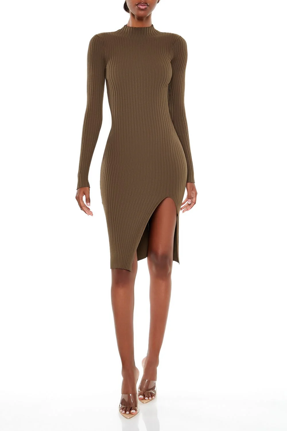 Ribbed Knit Midi Sweater Dress - Image 11