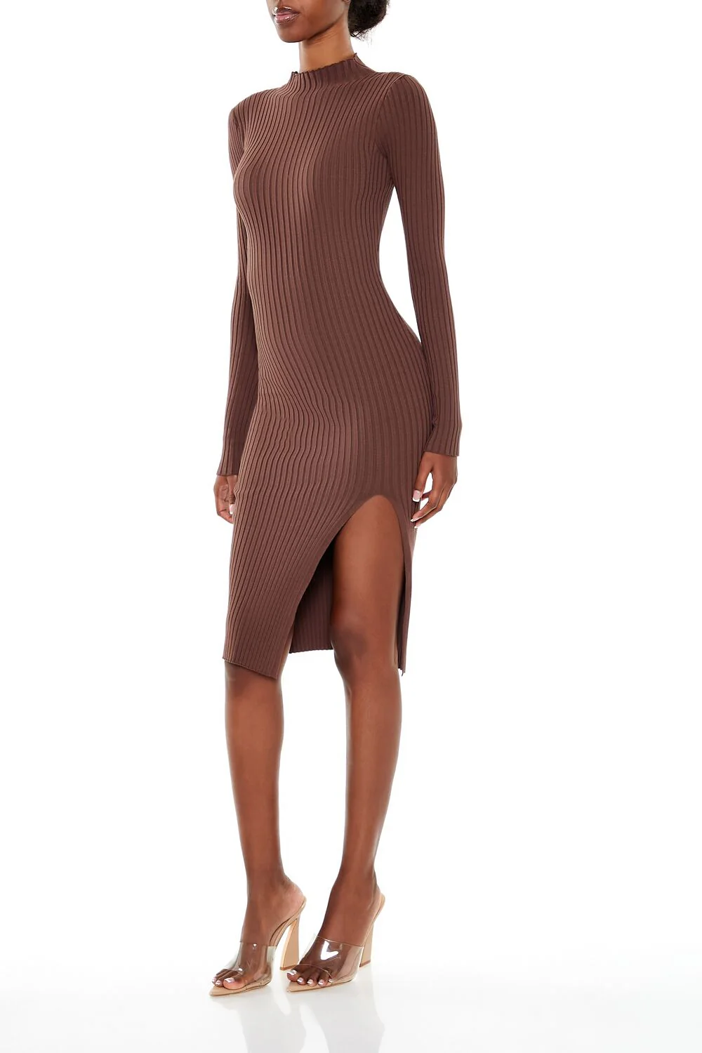 Ribbed Knit Midi Sweater Dress - Image 3