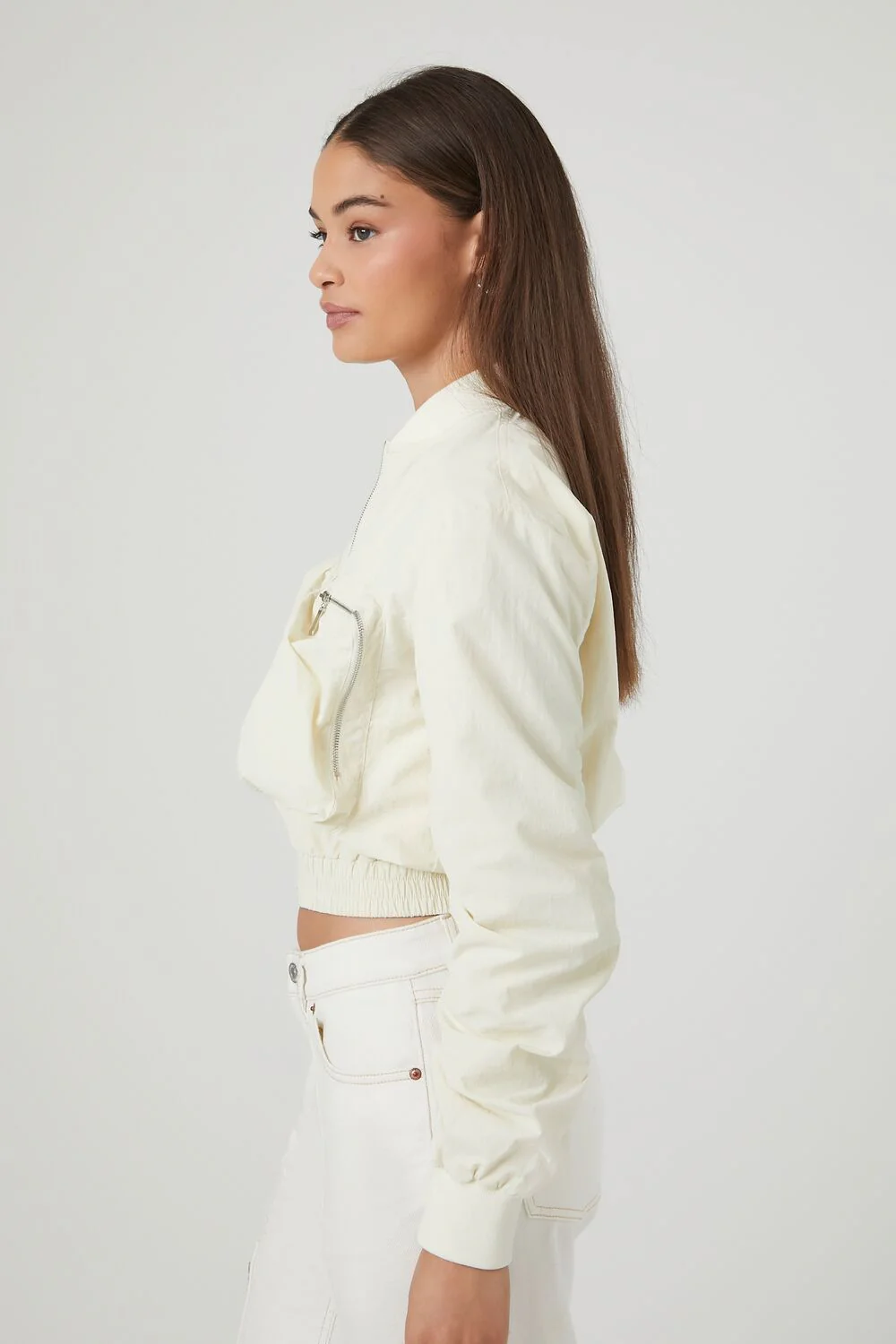 Cropped Bomber Jacket - Image 2