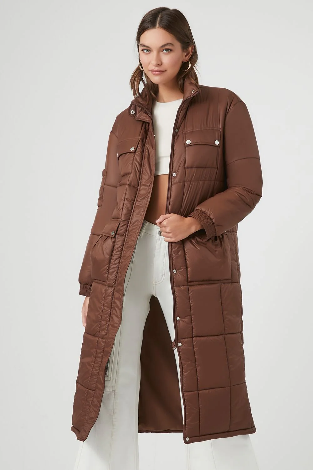 Quilted Longline Puffer Coat - Image 2