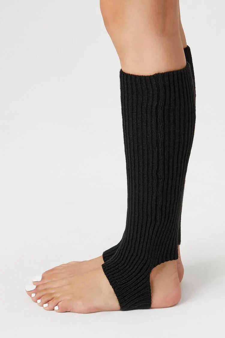 Ribbed Knit Stirrup Leg Warmers - Image 2