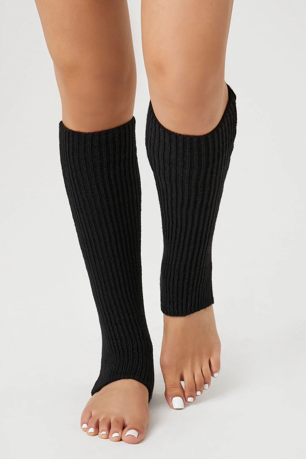 Ribbed Knit Stirrup Leg Warmers - Image 4