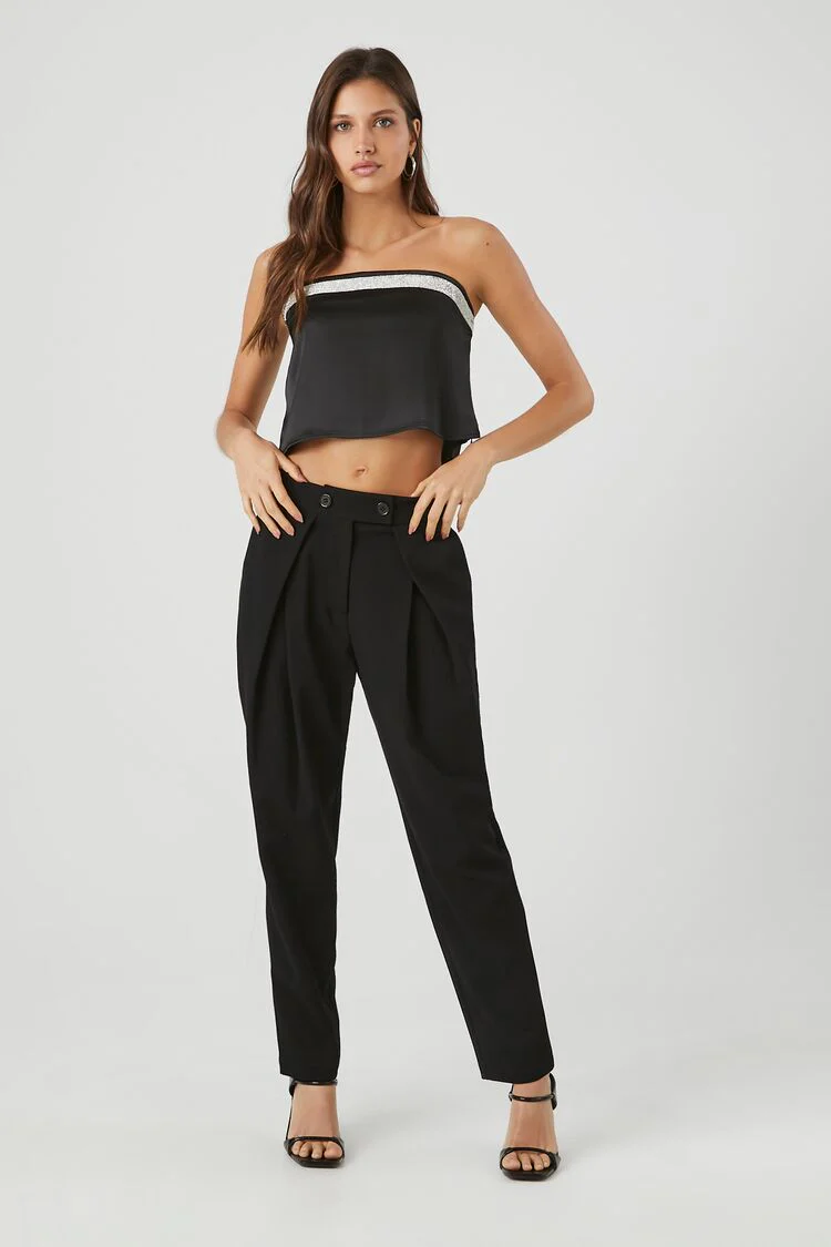 Rhinestone Strapless Crop Top - Image 4