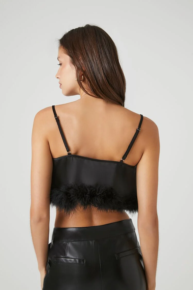 Fur-Trim Cropped Cami - Image 3