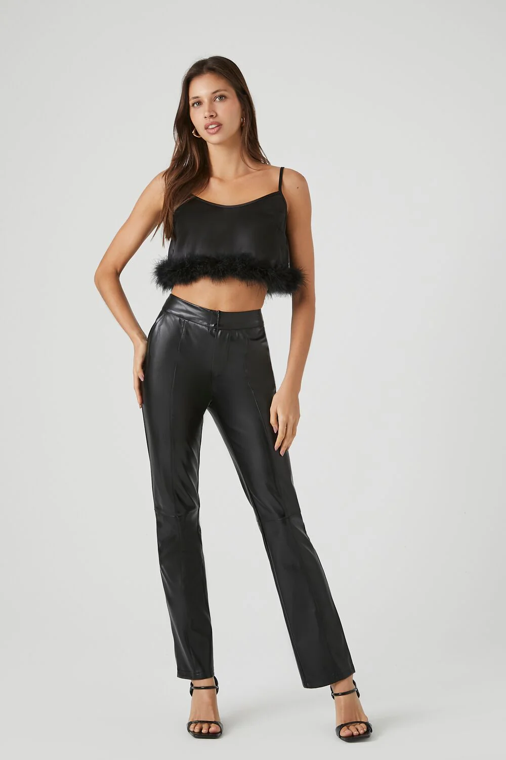 Fur-Trim Cropped Cami - Image 4