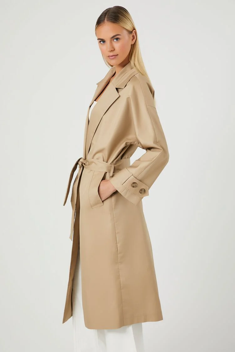 Twill Peak Lapel Trench Coat - Image 2