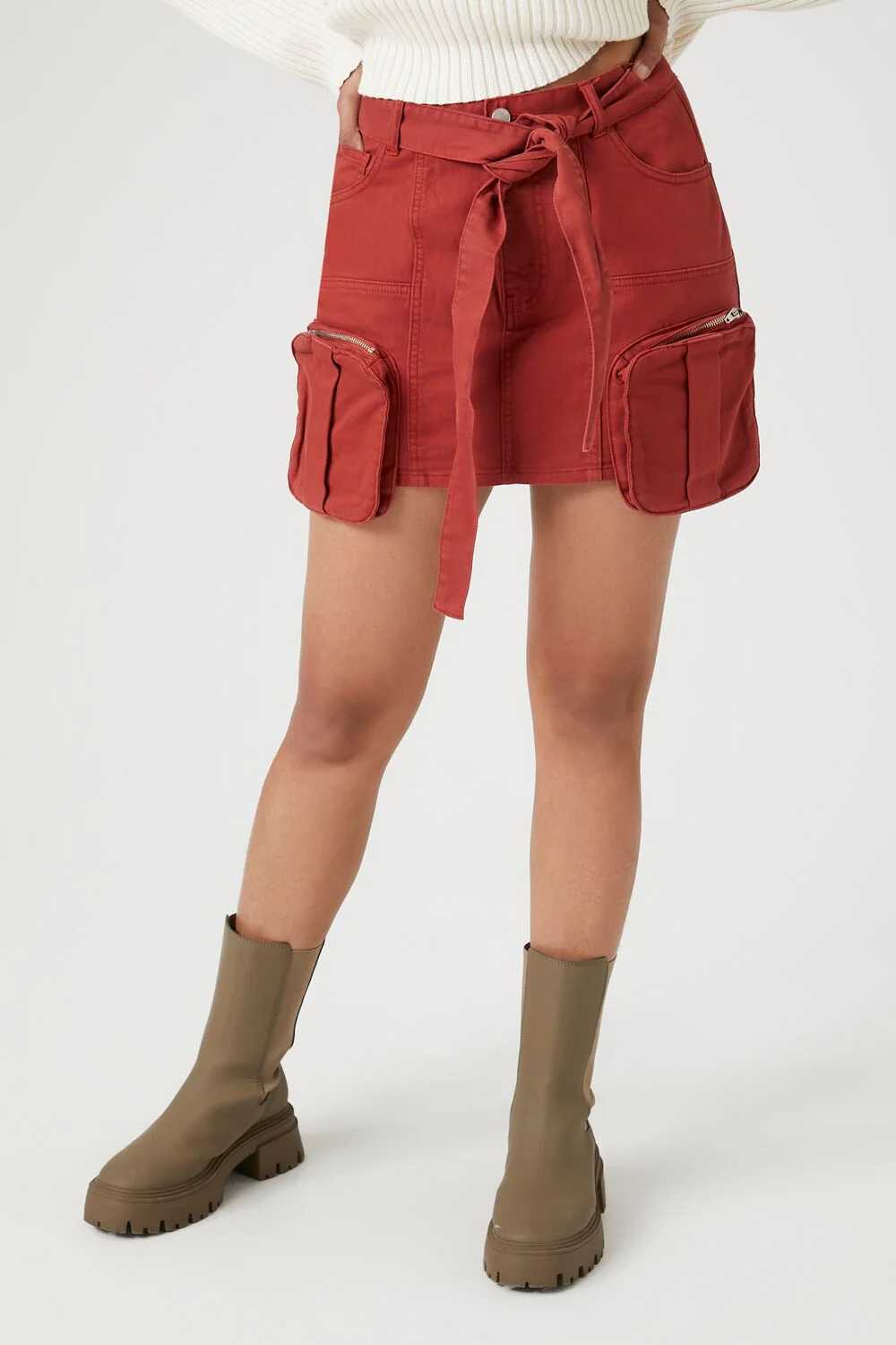 Twill Utility Cargo Mini Skirt - Image 2