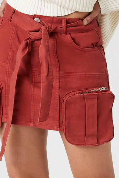 Twill Utility Cargo Mini Skirt - Image 6
