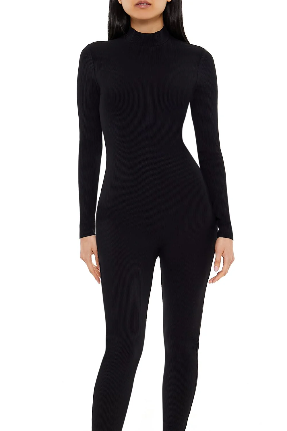 Fitted Mock Neck Jumpsuit - Image 2