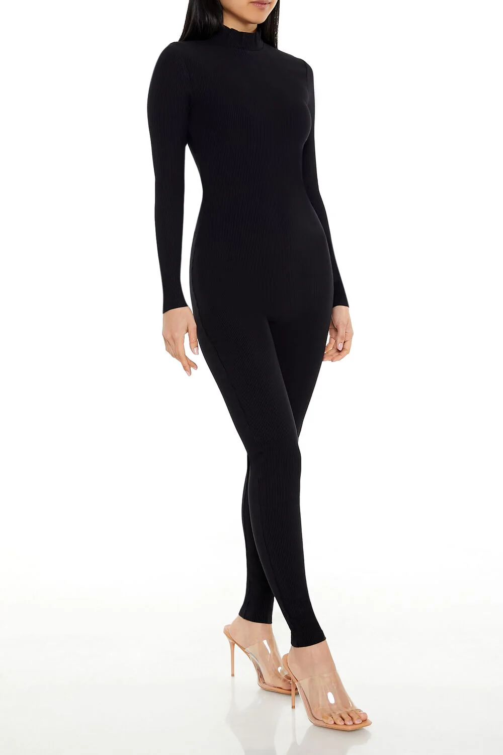 Fitted Mock Neck Jumpsuit - Image 3