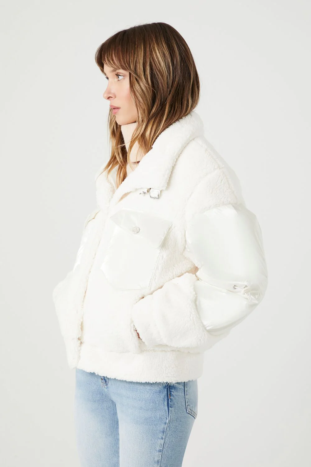 Faux Shearling Puffer Jacket - Image 2