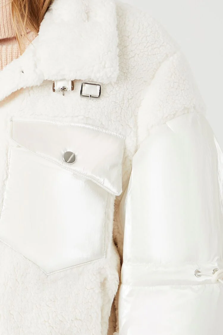 Faux Shearling Puffer Jacket - Image 5