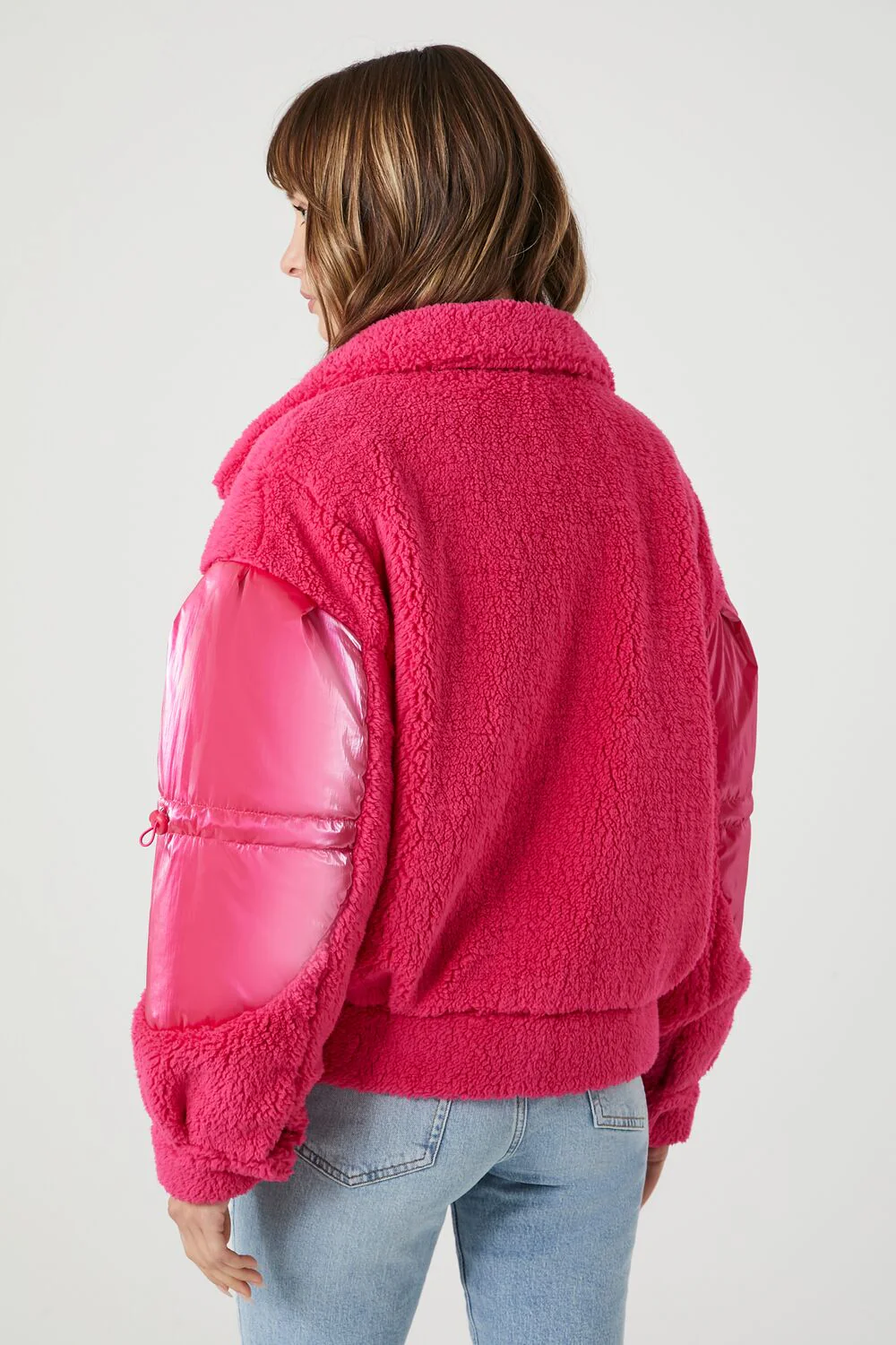 Faux Shearling Puffer Jacket - Image 8