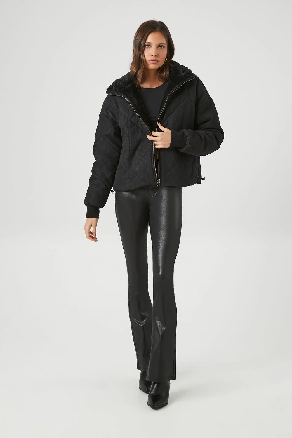 Faux Fur-Trim Quilted Puffer Jacket - Image 4
