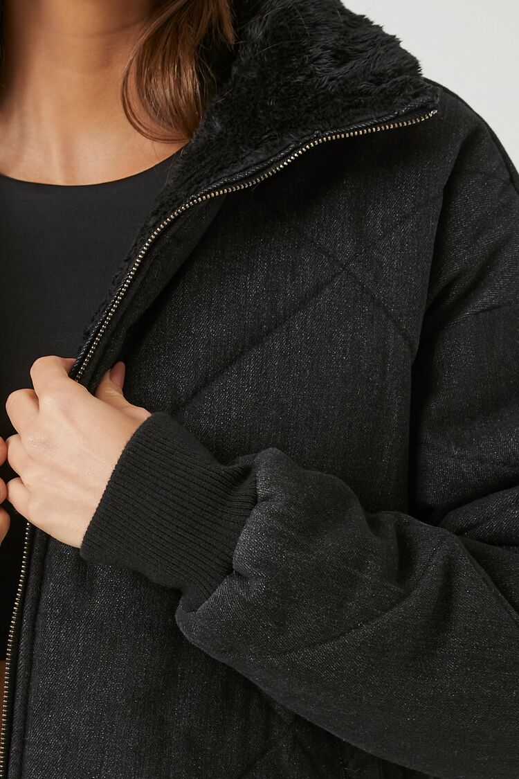 Faux Fur-Trim Quilted Puffer Jacket - Image 5