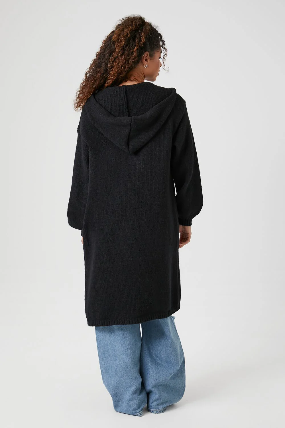 Hooded Longline Cardigan Sweater - Image 3