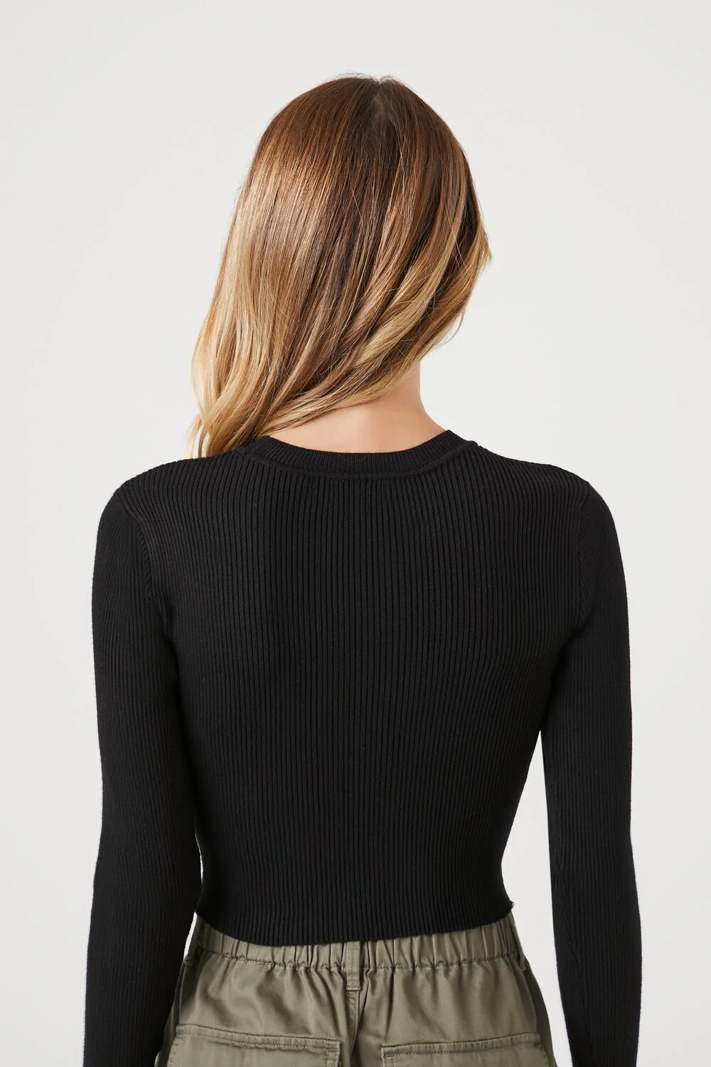 Ribbed Sweater-Knit Crop Top - Image 3