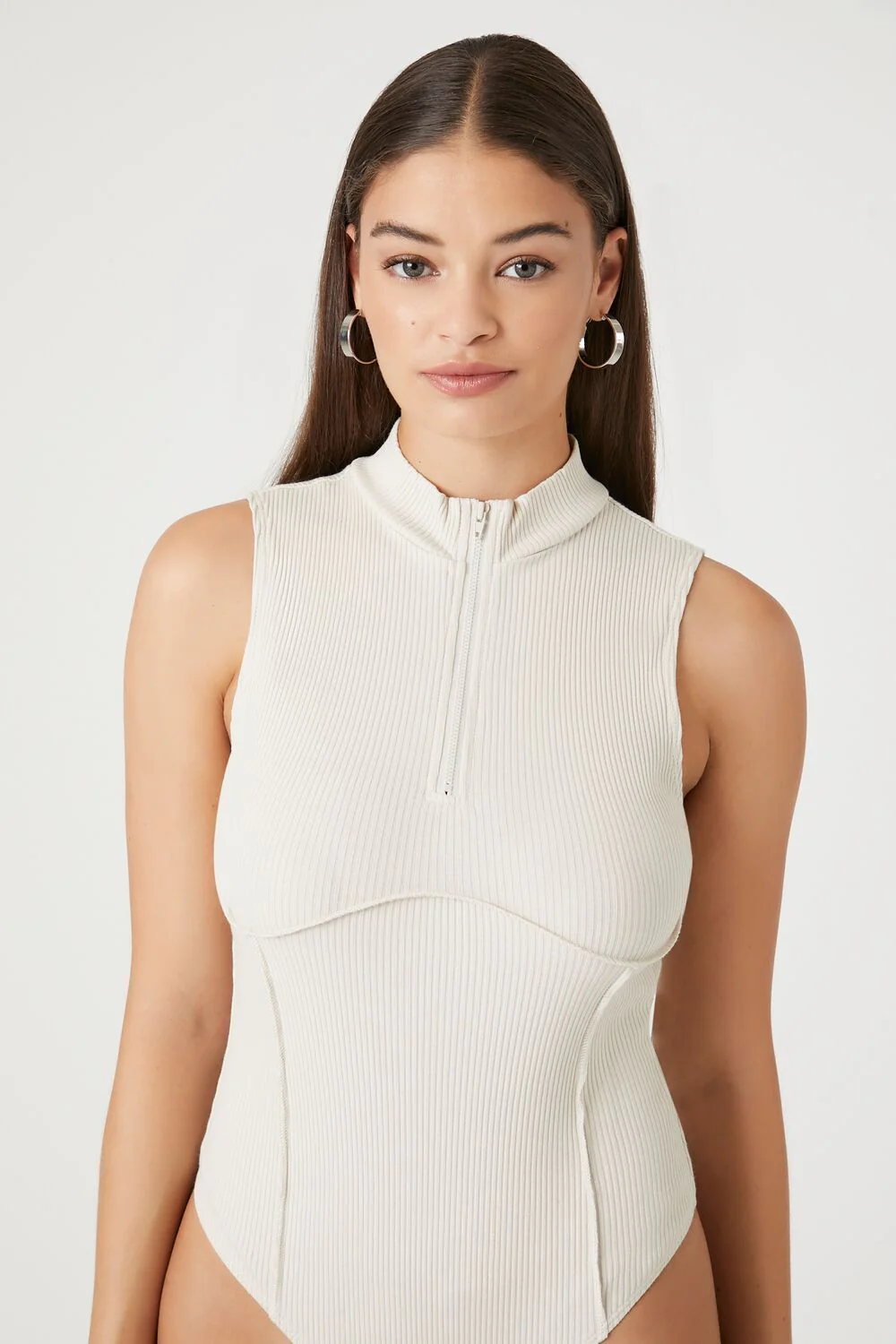 Ribbed Half-Zip Bodysuit - Image 5