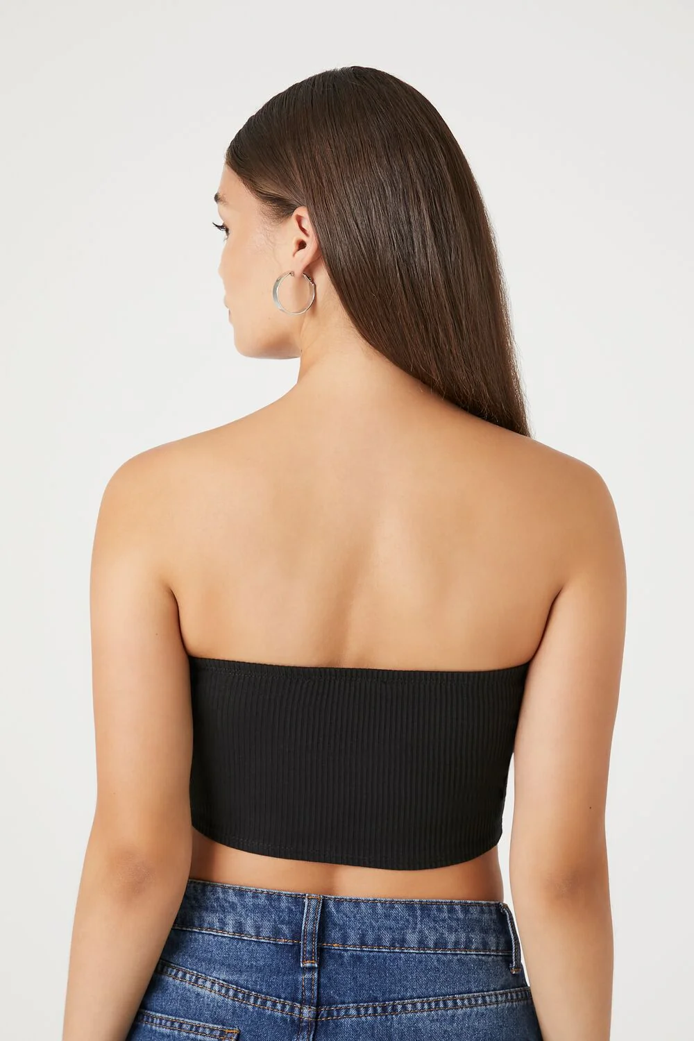 Ribbed Knit Corset Tube Top - Image 3