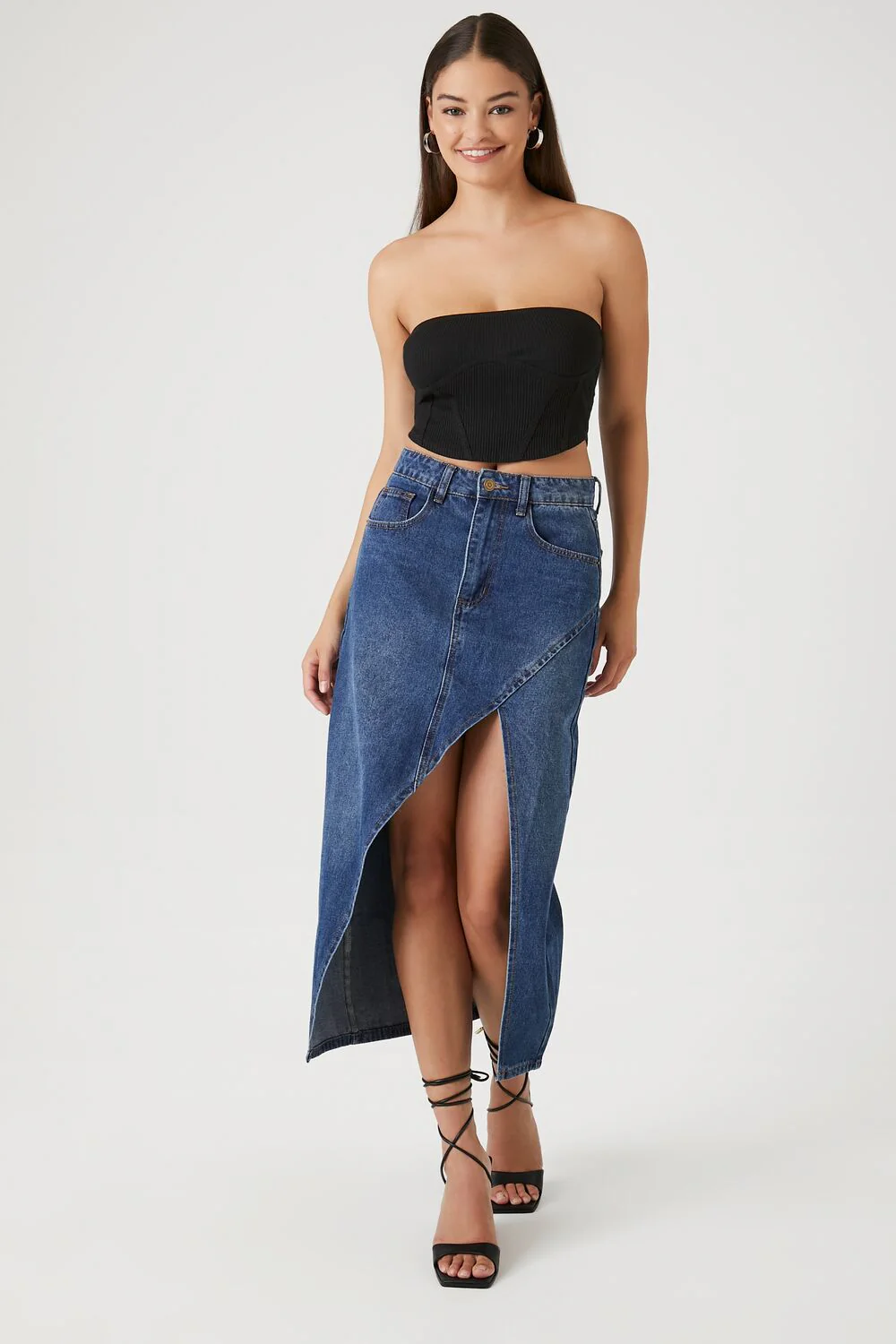 Ribbed Knit Corset Tube Top - Image 4