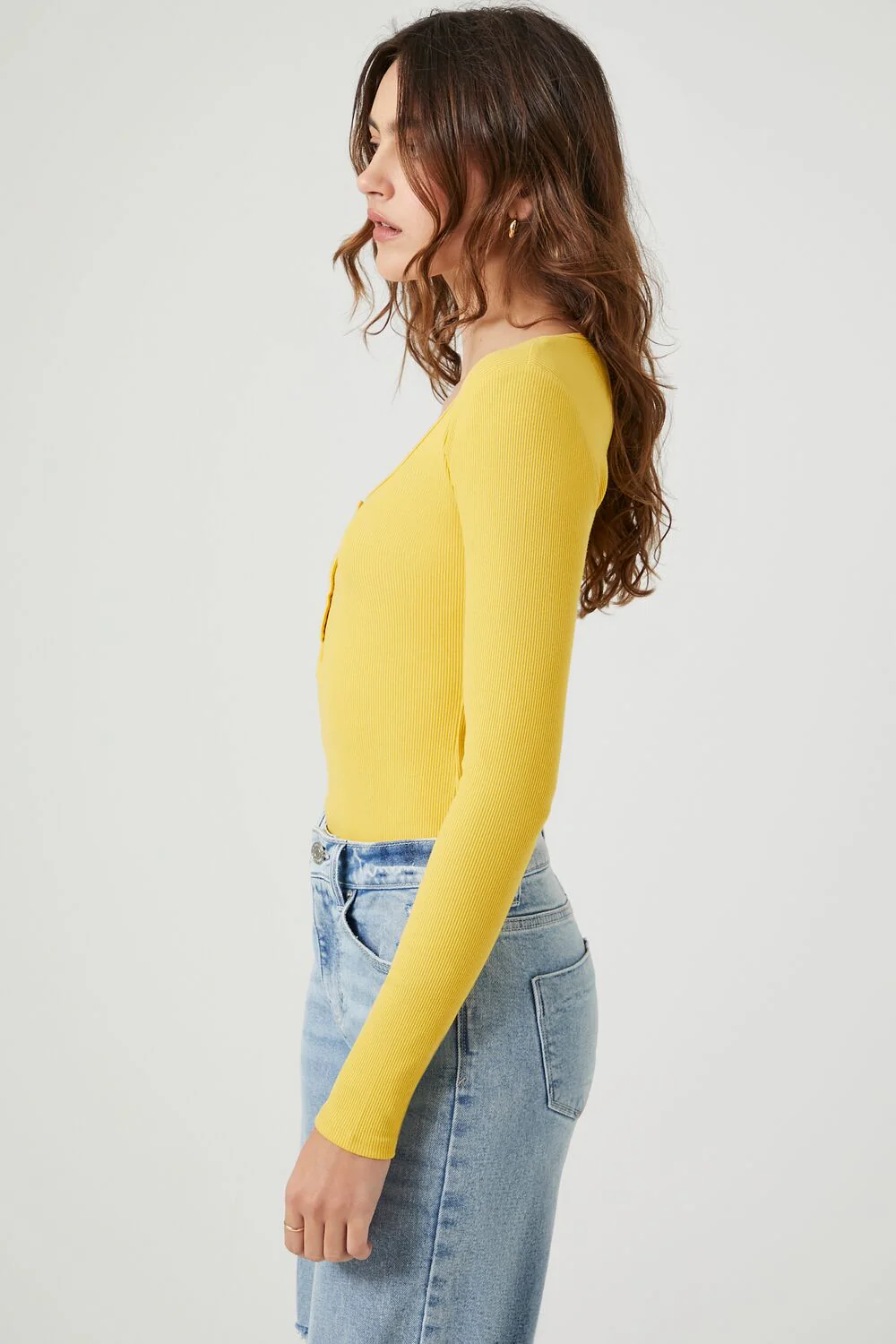 Ribbed Knit Long-Sleeve Bodysuit - Image 2